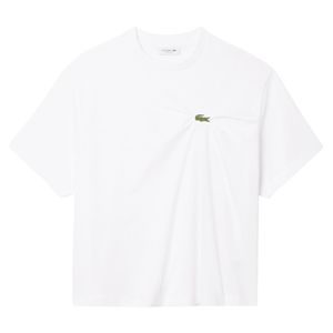 Remera Lacoste Drapeada Oversized De Mujer