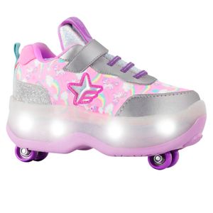 Zapatillas Footy 2Roll Rainbow Luces Led De Niñas